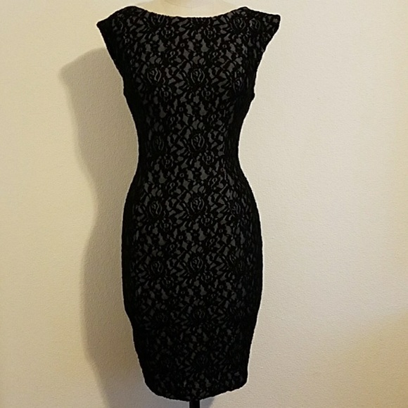French Connection Dresses & Skirts - French Connection Black Lace Bardot Dress